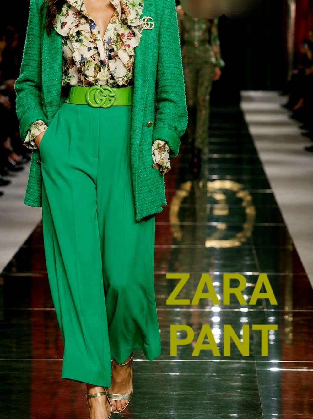 Wide-Leg Cropped Pant / L